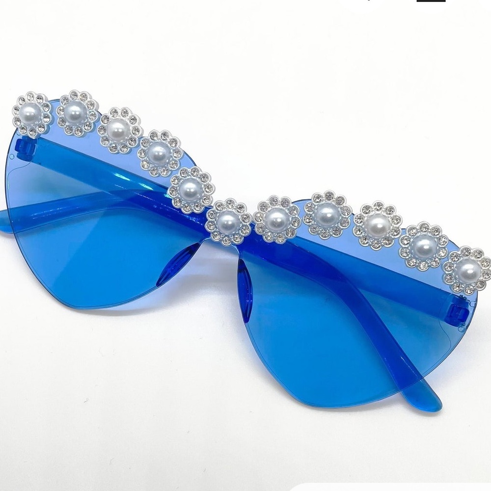 Lover Era Taylor Swift You Need To Calm Down Inspired Blue Rhinestone Sunglasses
